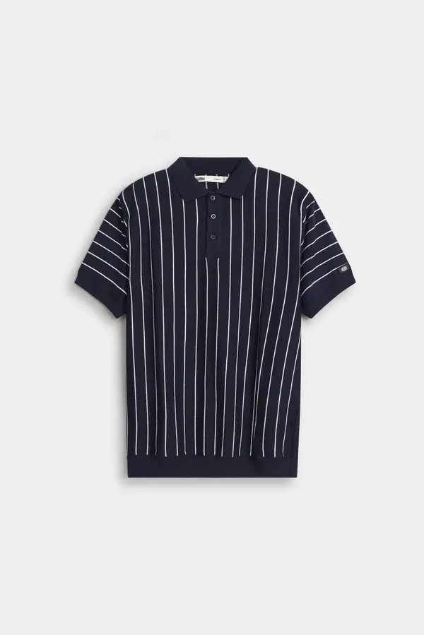 Knitted Striped Polo Shirt