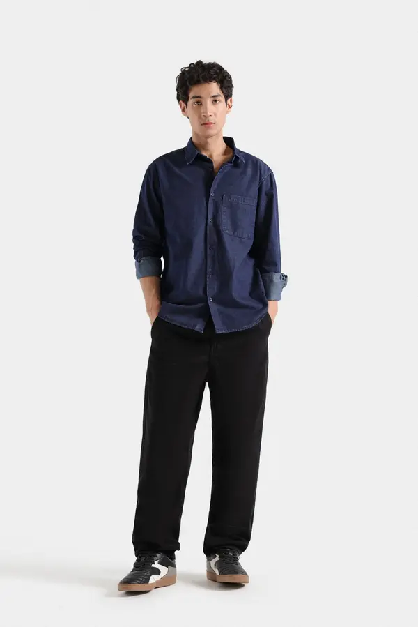 Pleated Straight Fit Chinos