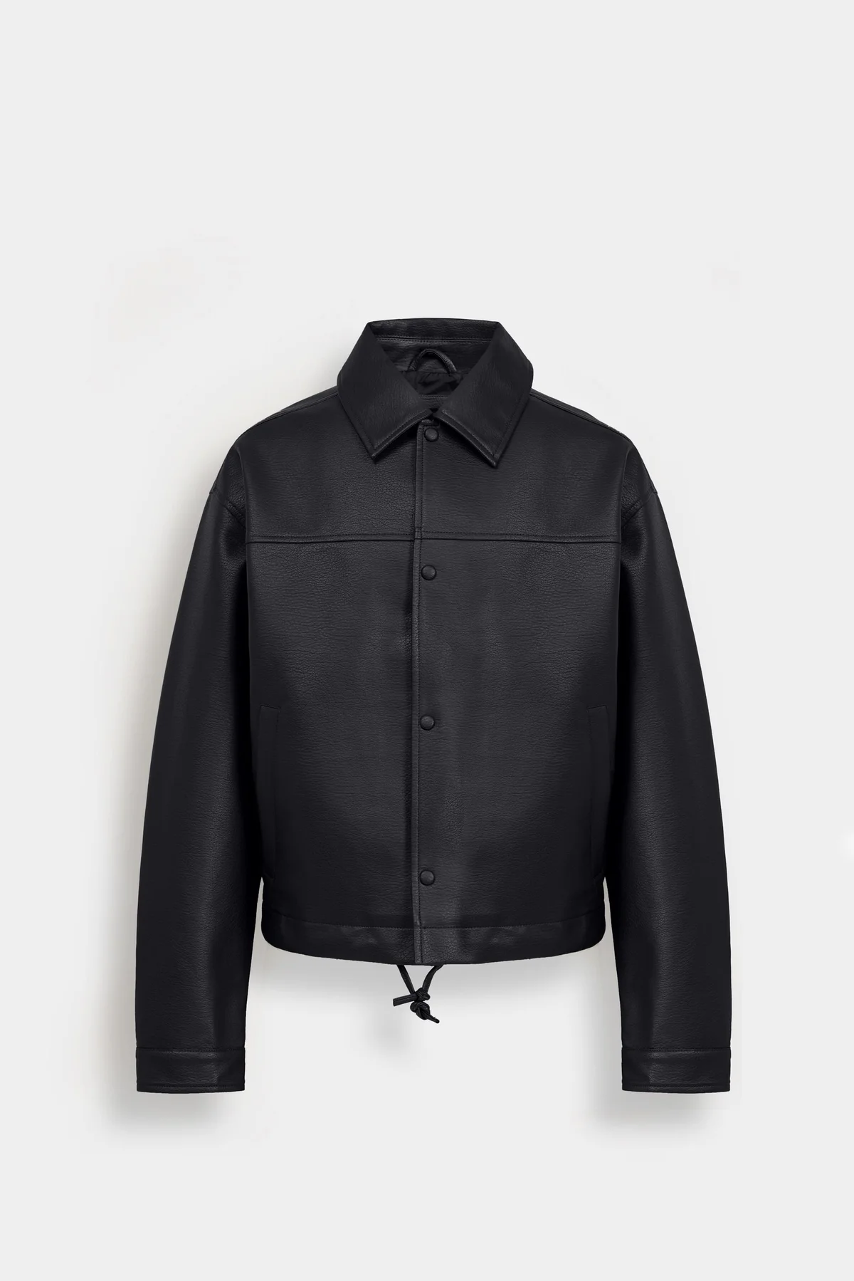 Faux Leather Bomber Jacket