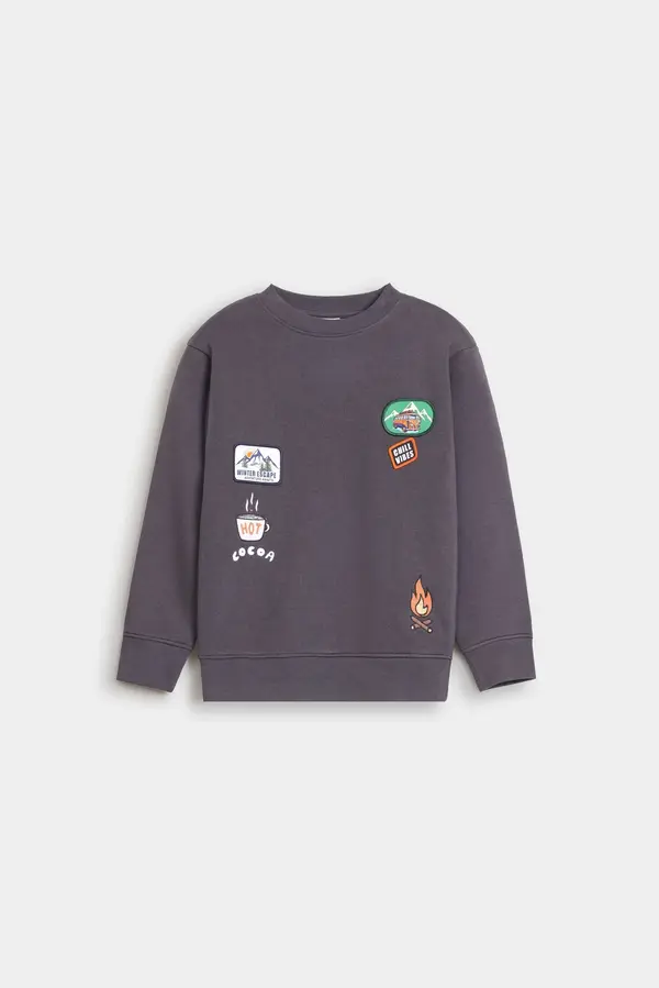 Embroidered Sweatshirt With Label Patch