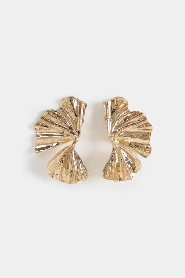 Sculpted Leaf Studs