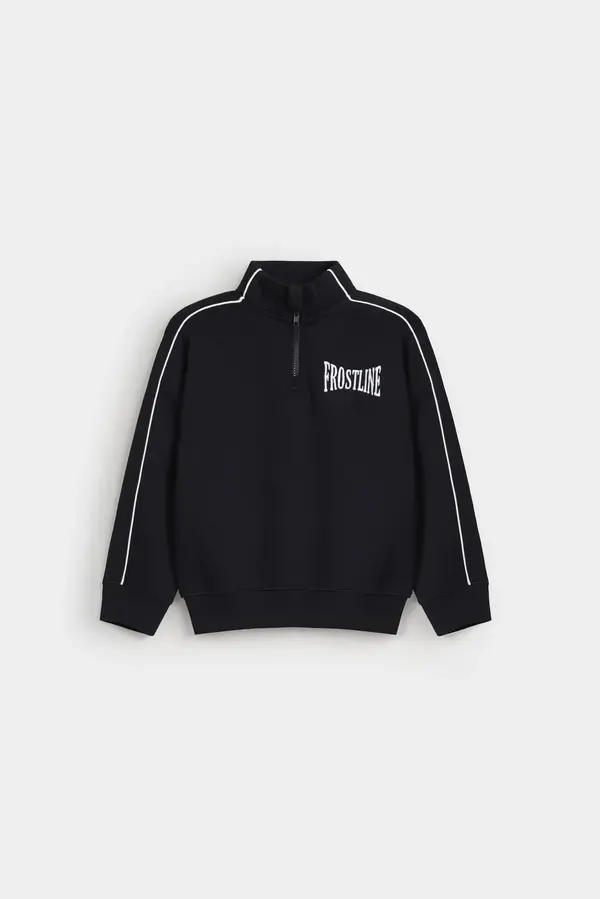 Embroidered Quarter Zip-Up Sweatshirt
