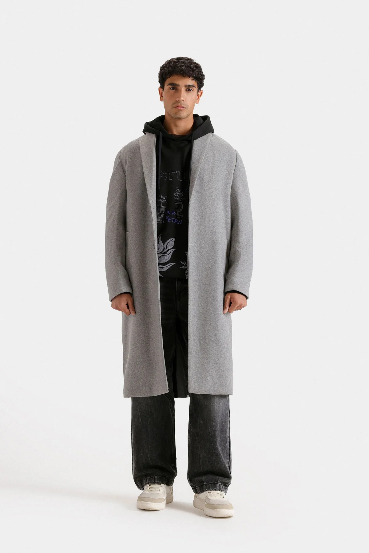 Wool Blend Long Coat