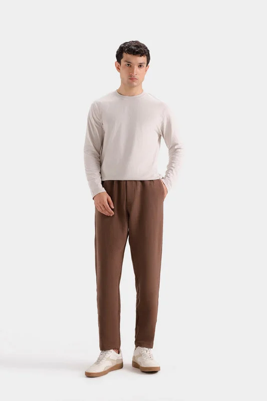 Slim Fit Twill Trousers - Dark Brown (F0590-108)
