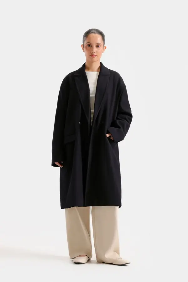 Notch Collar Long Coat