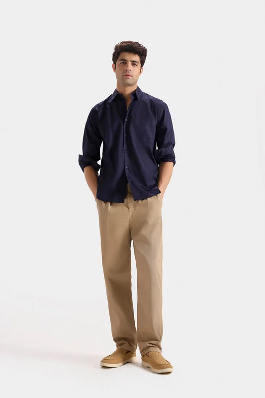 Basic Cotton Shirt - F0945-103 - Navy Blue