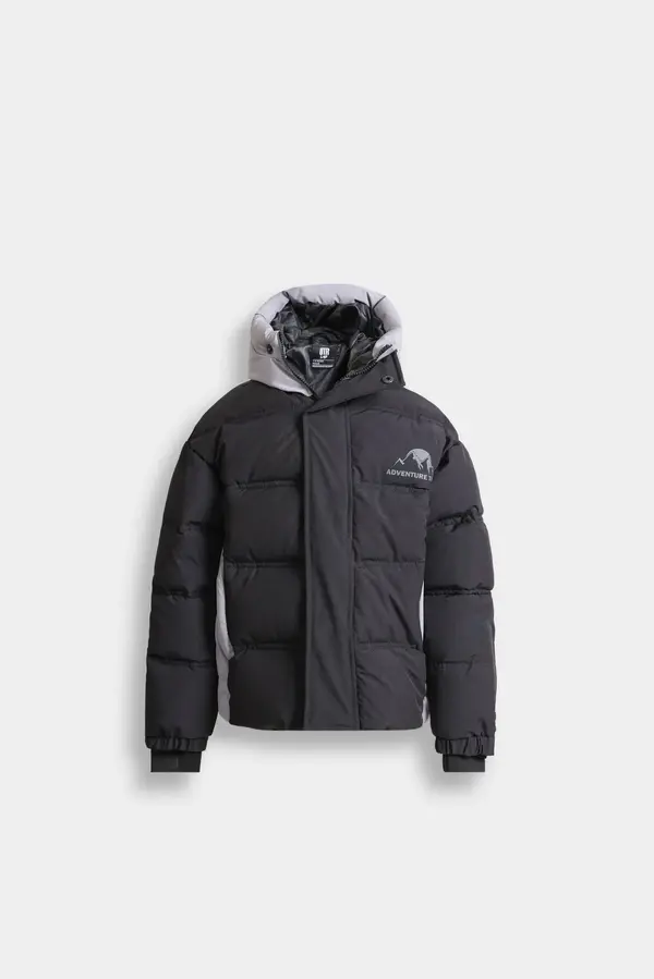 Quilted Puffer Jacket With Hood