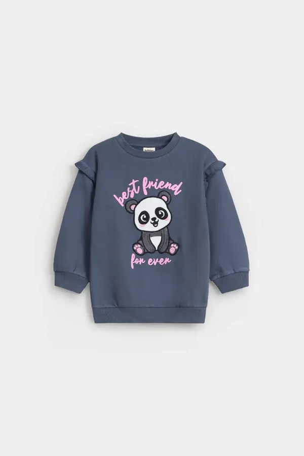 Embroidered Slogan Print Sweatshirt