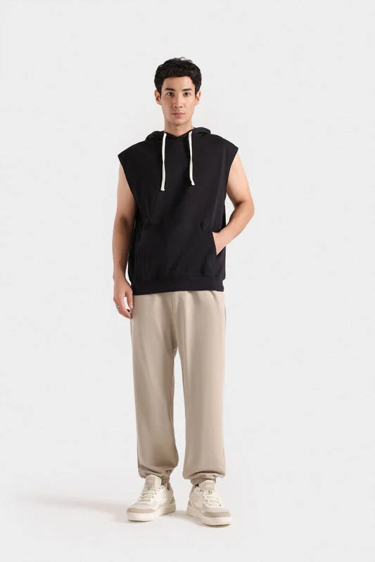 Basic Vest Hoodie - F0546107901 - Black