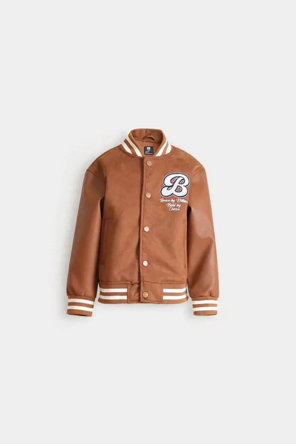 Suede Varsity Jacket