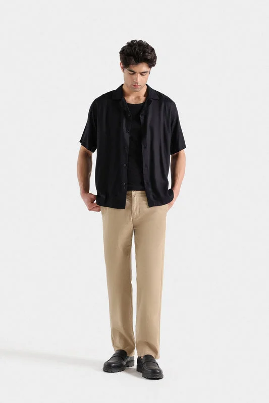 Regular Fit - Resort Collar Shirt - F0782-103-B - Black