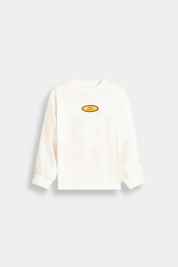 Crew Neck Sweatshirt With Label Patch