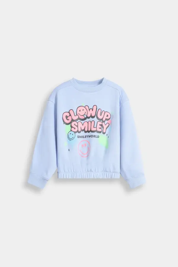 Cropped Slogan Print Sweatshirt