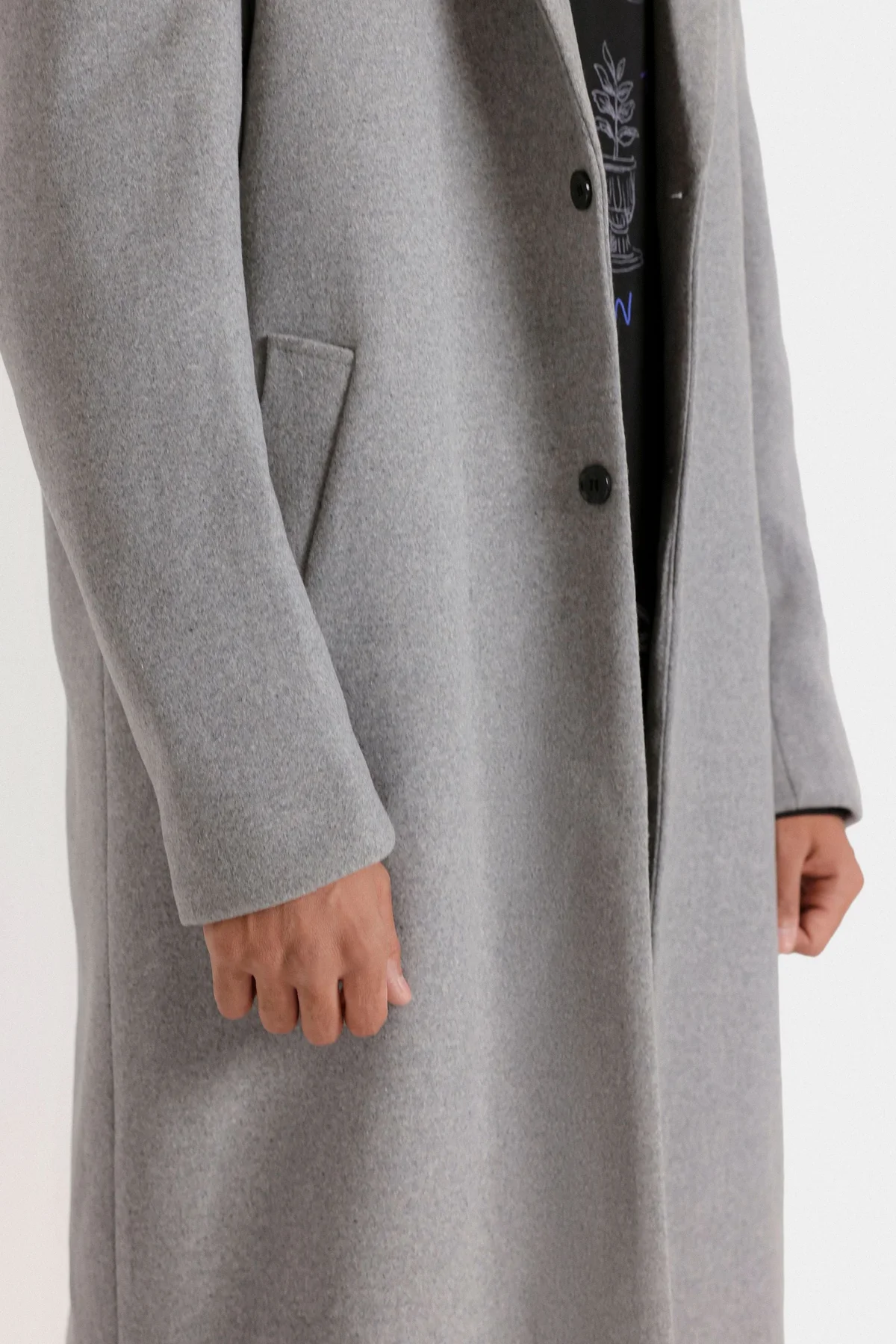 Wool Blend Long Coat - view 2