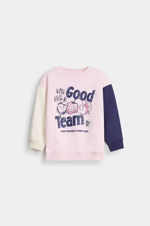 Contrast Sleeves Graphic Sweatshirt