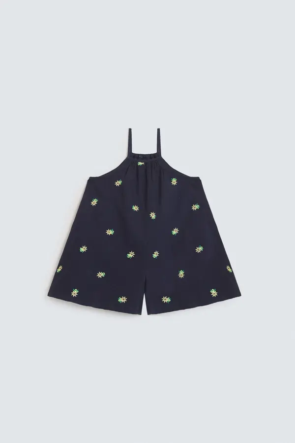 Flower Embroidered Jumpsuit