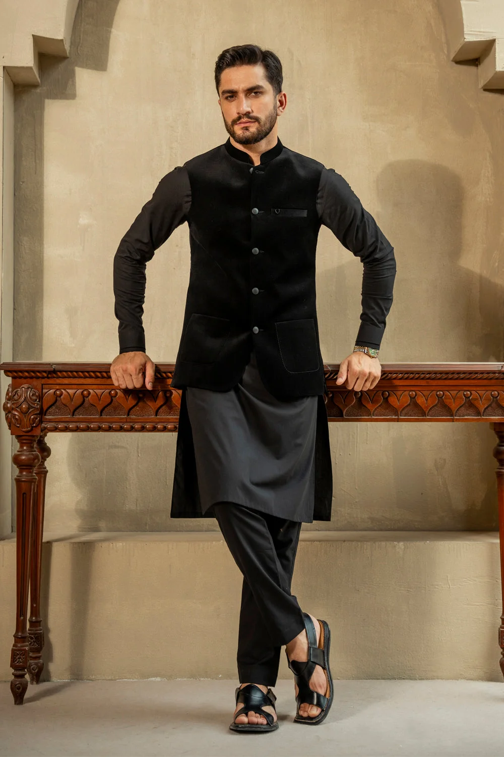 Black Corduroy Waistcoat - view 4