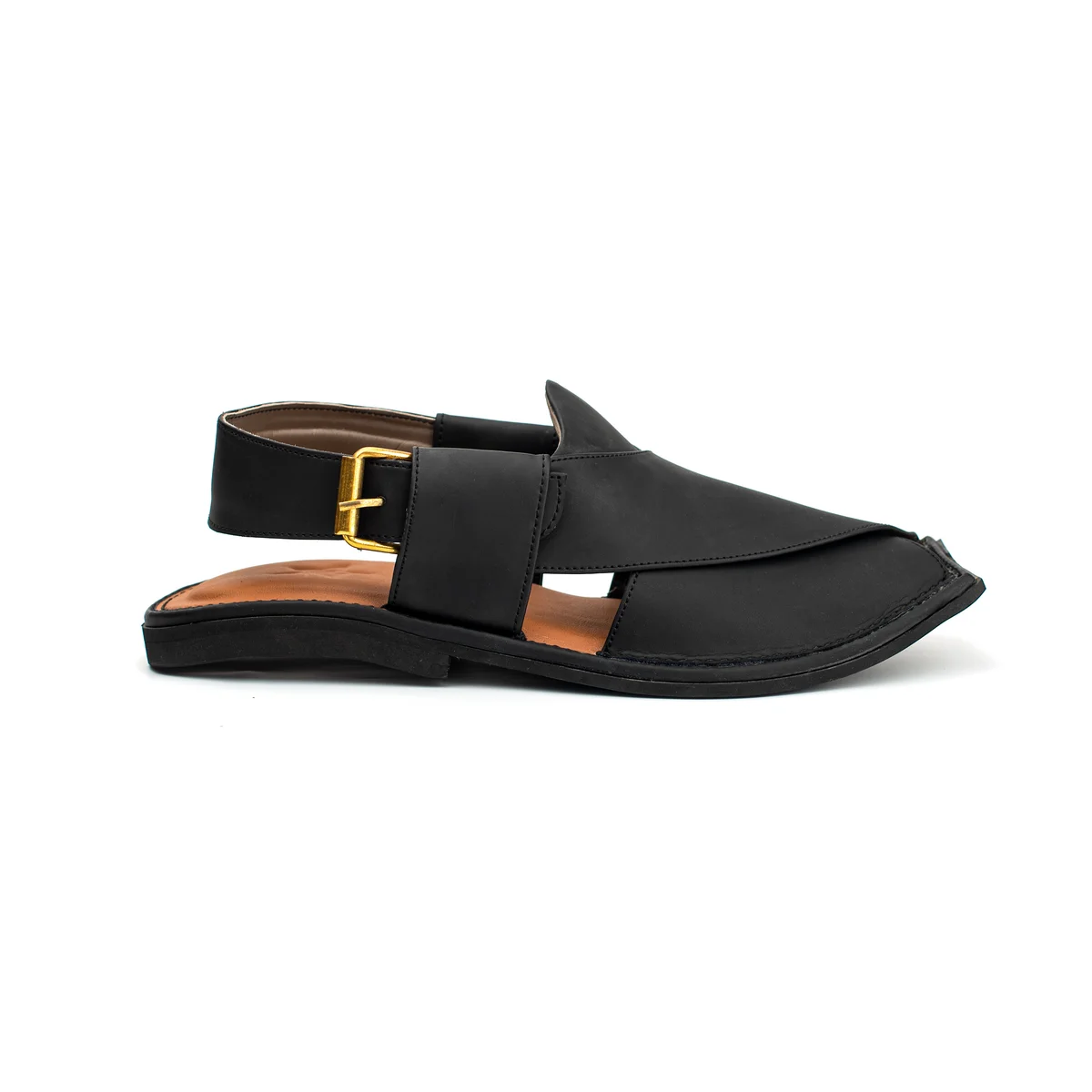 Matte Black Peshawari Sandal - view 5