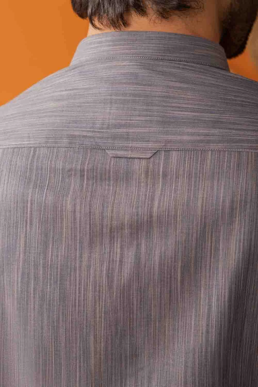 YARN DYED GRAY KURTA PAJAMA - view 5