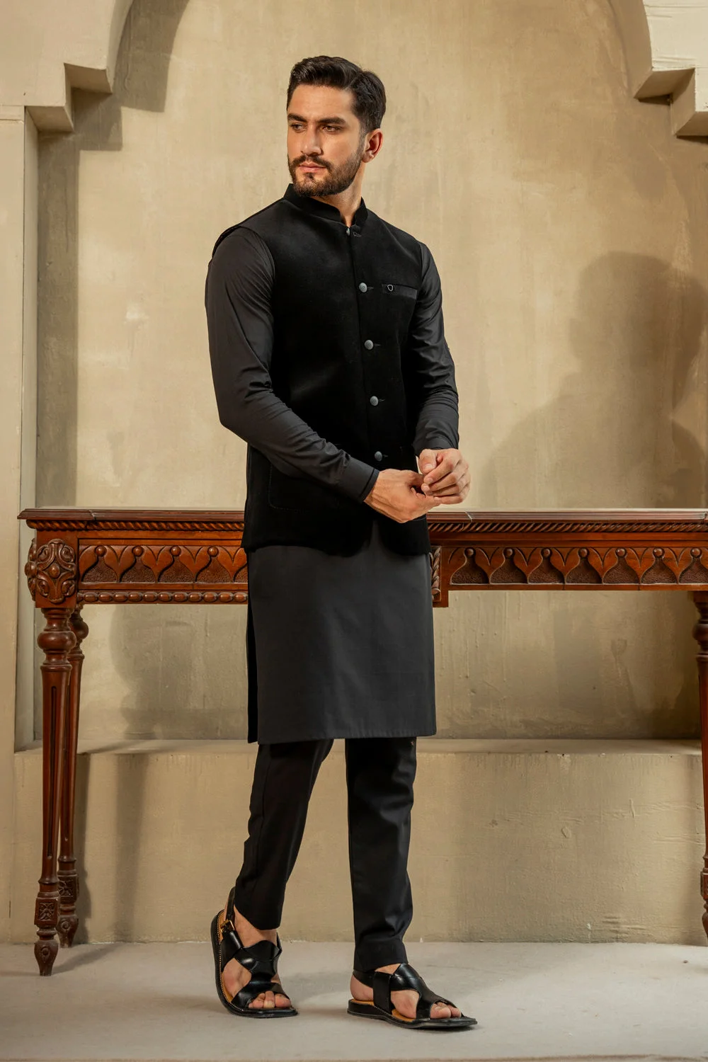 Black Corduroy Waistcoat - view 5