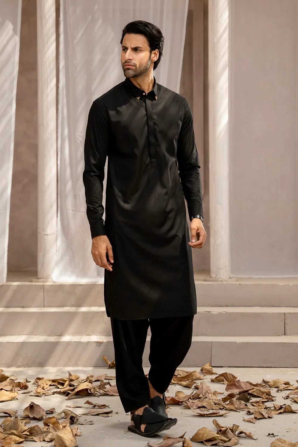 Midnight Black Kameez Shalwar - view 4