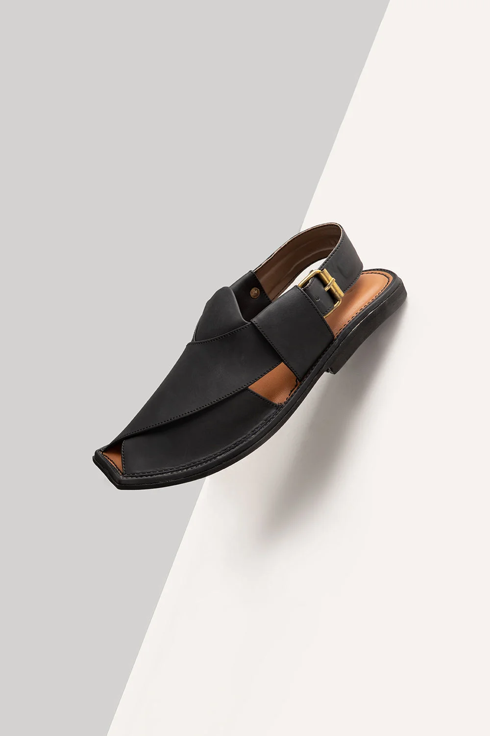 Matte Black Peshawari Sandal - view 3