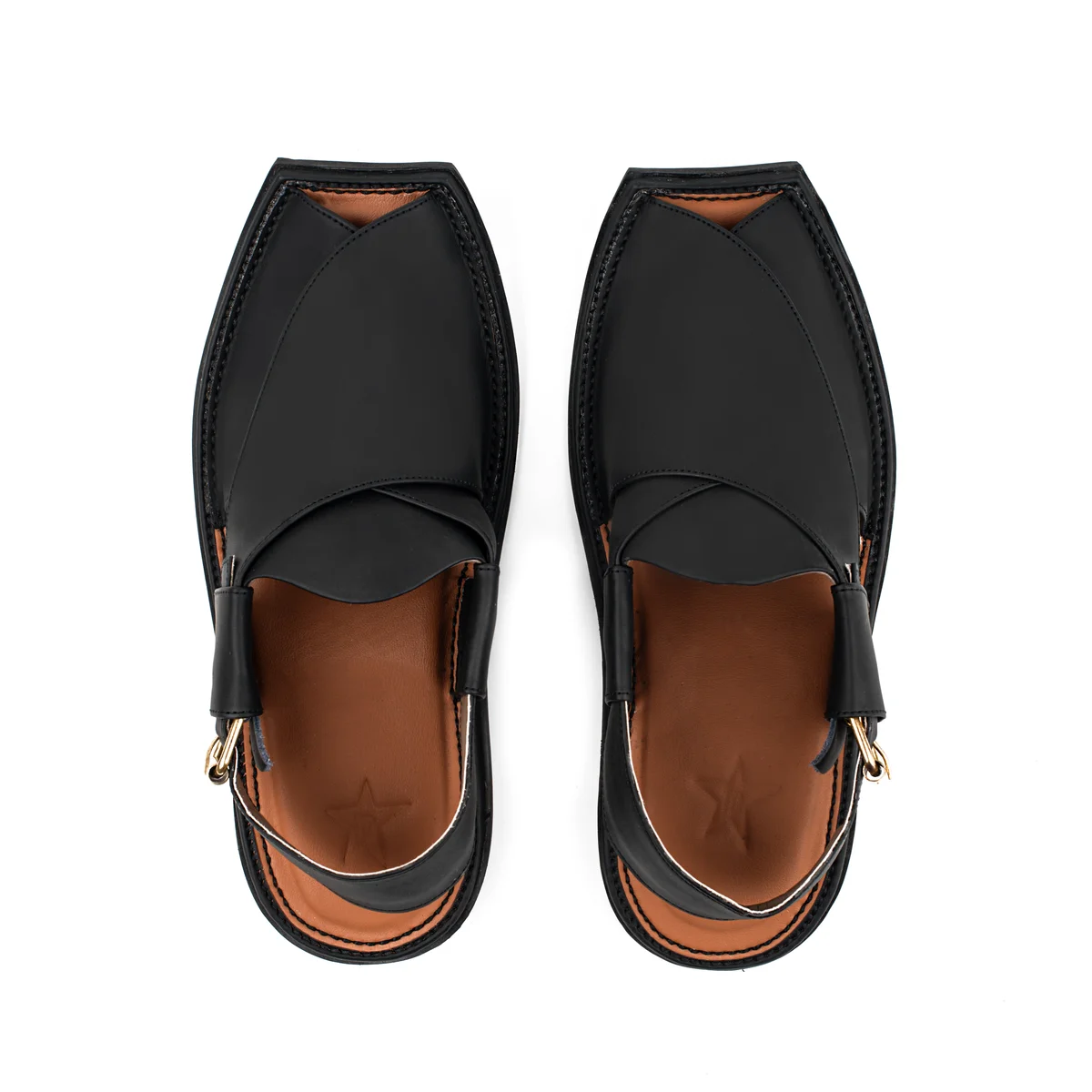 Matte Black Peshawari Sandal - view 4
