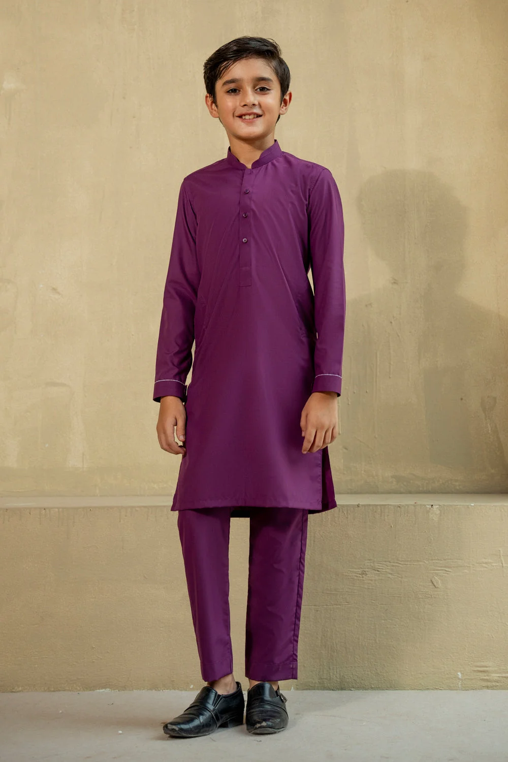 Kid’s Magenta Purple Kurta Pajama - view 5