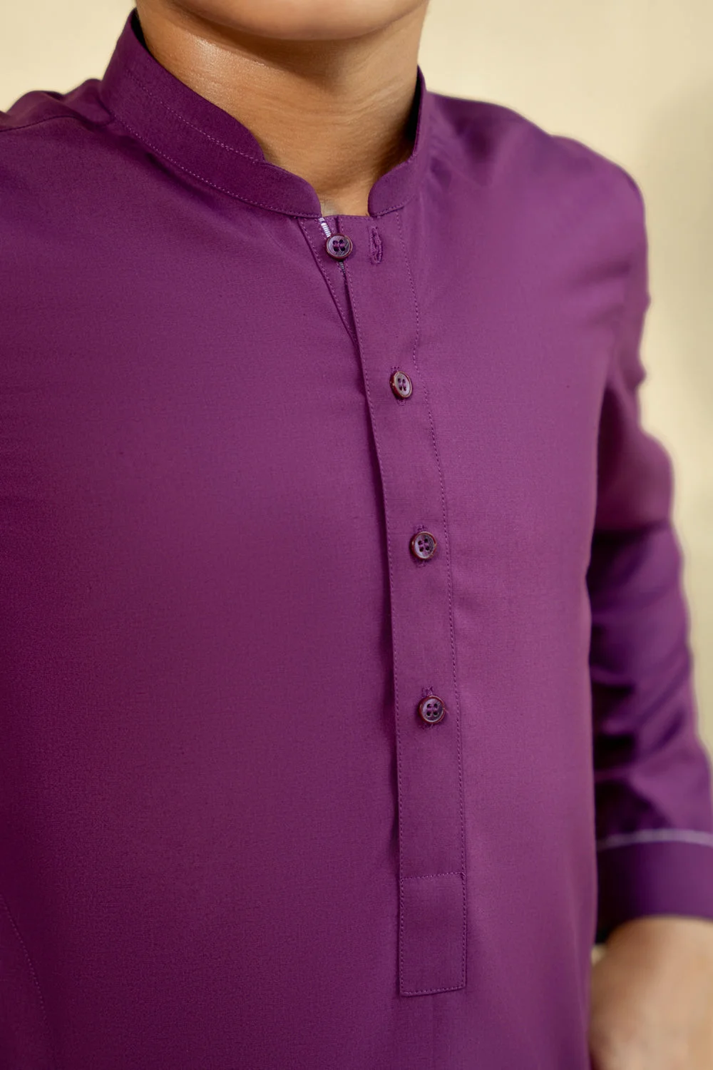 Kid’s Magenta Purple Kurta Pajama - view 2
