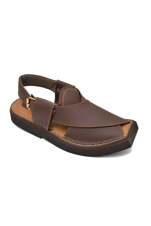 Brown Nubuck leather Kaptaan Chappals - view 4