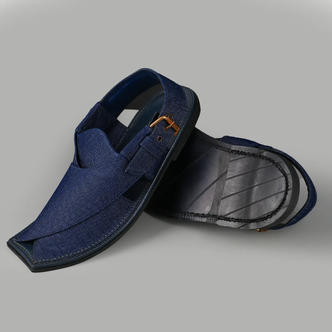 Denim Blue Charsadda Sandal - view 4