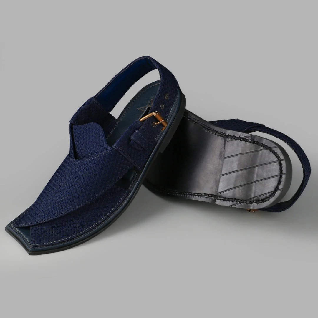 Navy Blue Jacquard Sandal - view 4