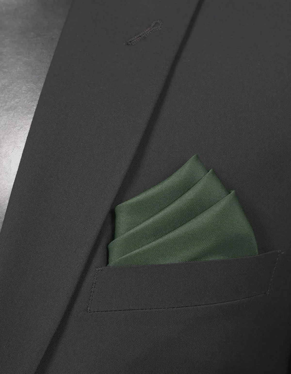 100% Polyester D Green Pocket Square