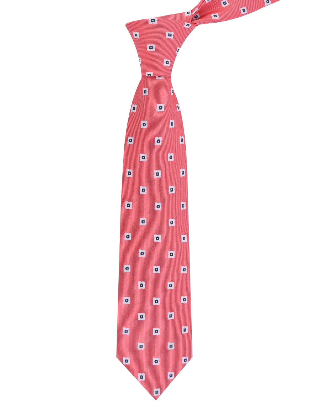 Pink/White Geometric Tie - view 2