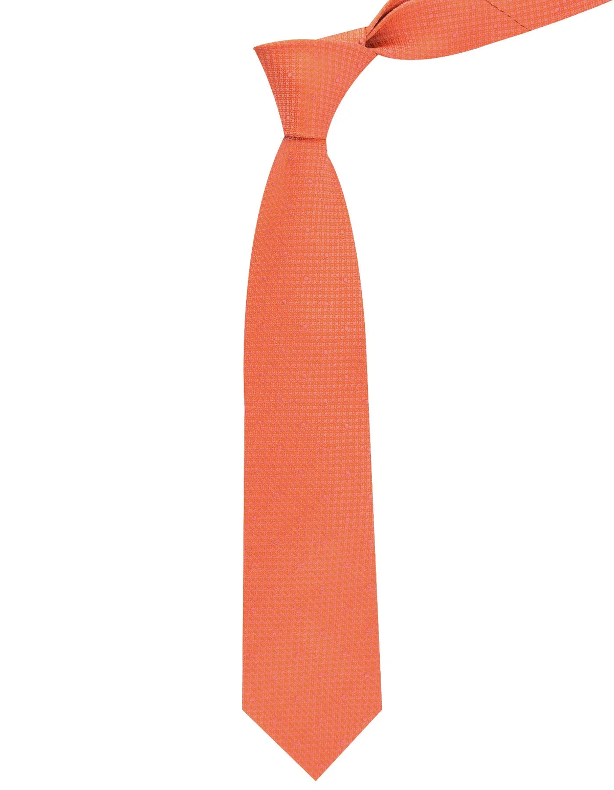 Orange Plain Tie - view 2