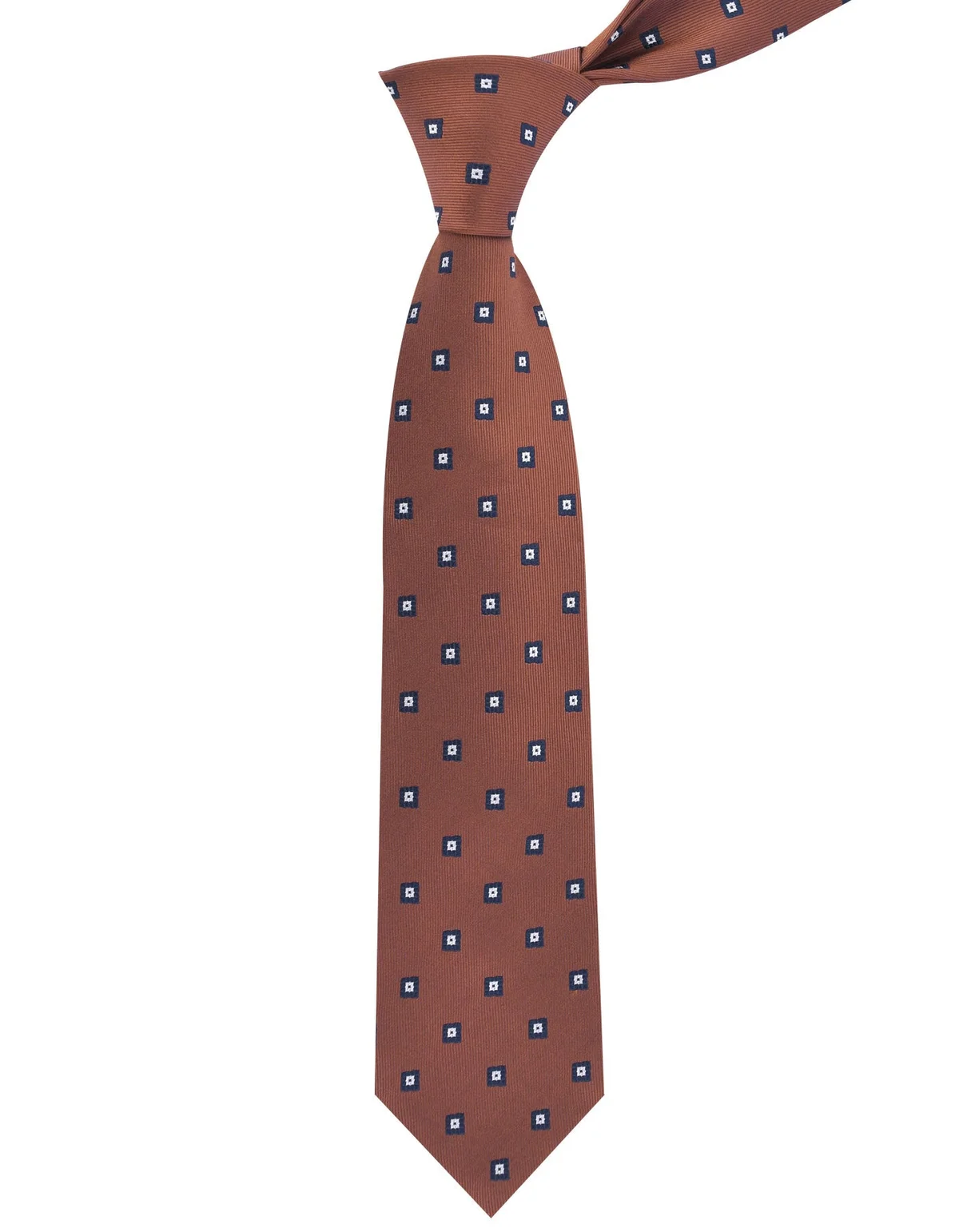 Geometric Navy/Rust Tie - view 2