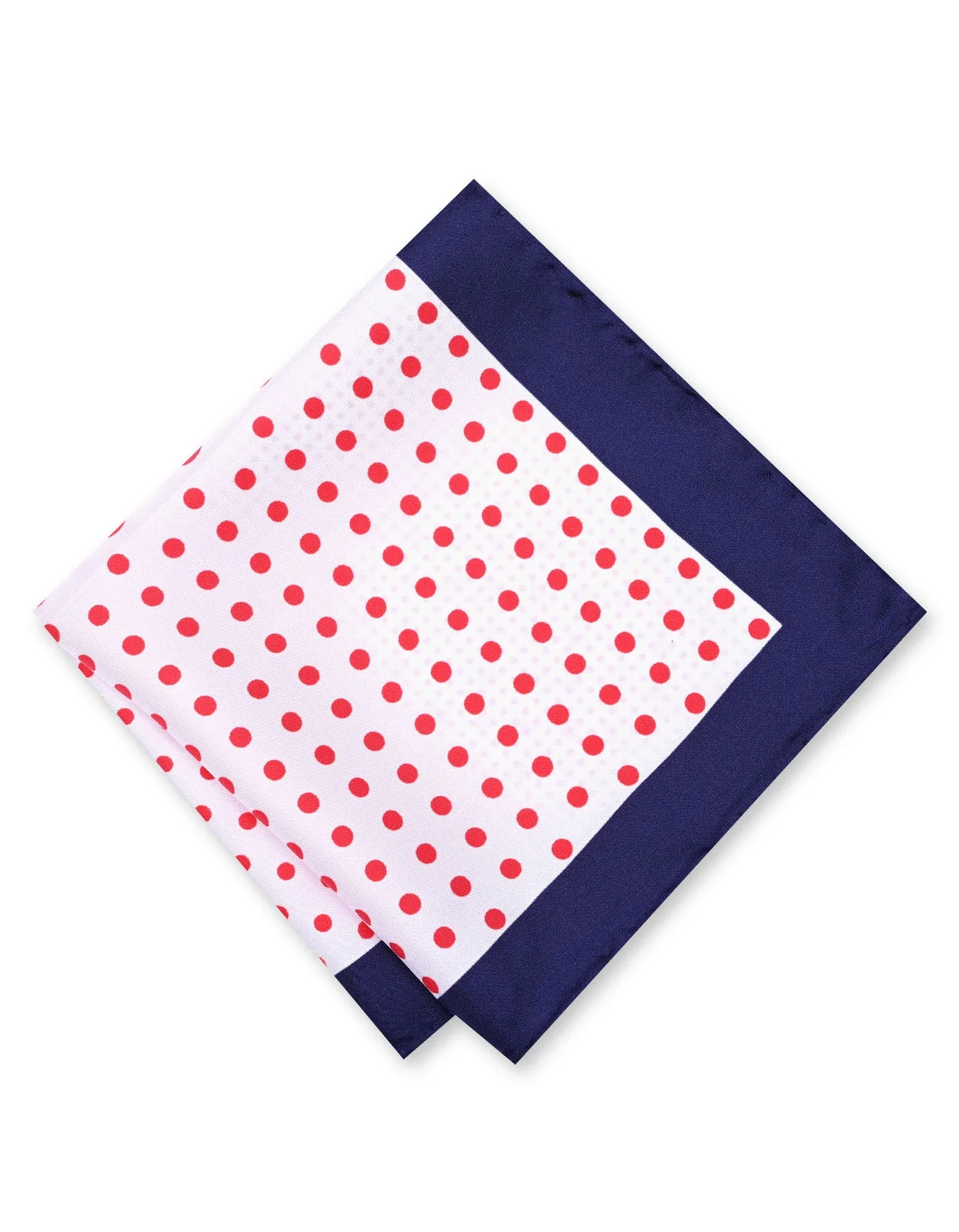 100%Silk Red/White Pocket Square - view 2